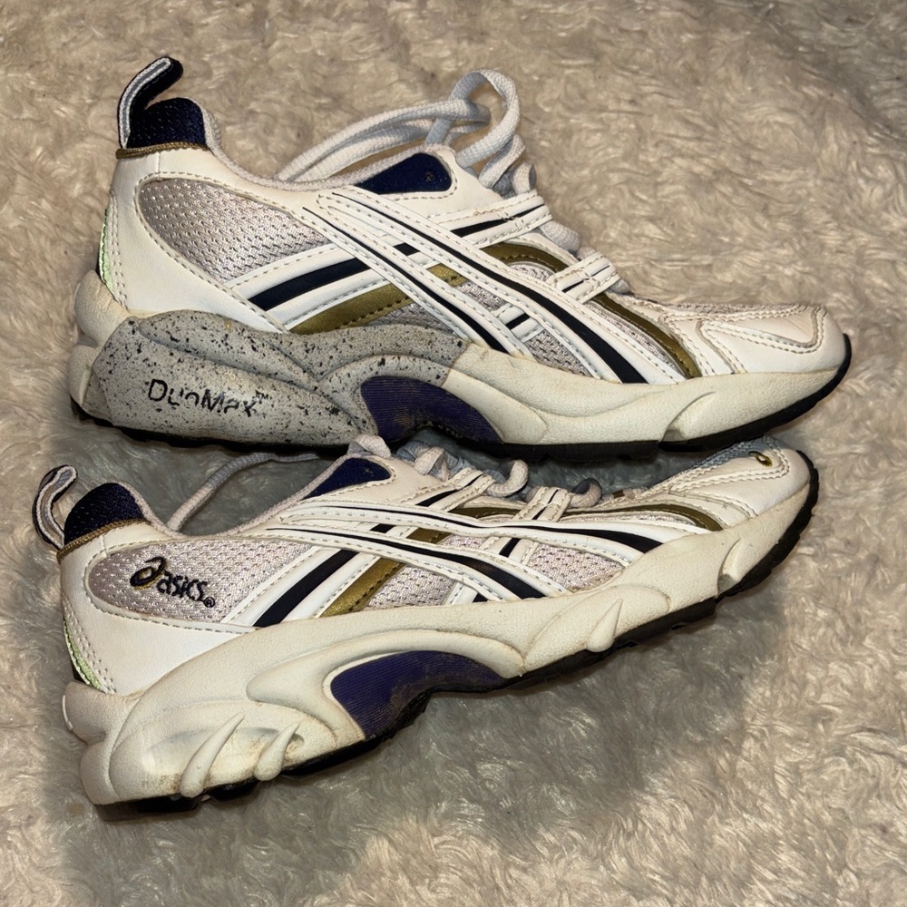 Asics gel duomax 140 SZ 6.5 White and Blue Athletic Shoes